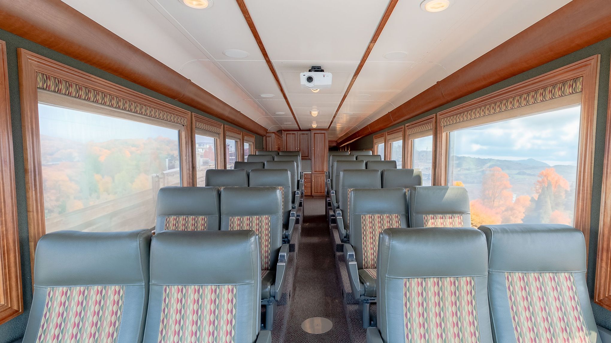 a room filled with furniture and a large window